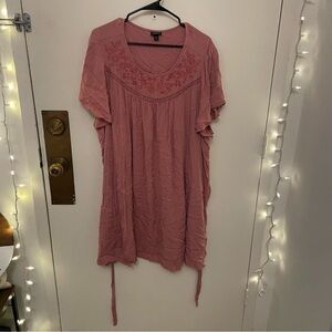 Torrid Pink Embroidered Mini Dress